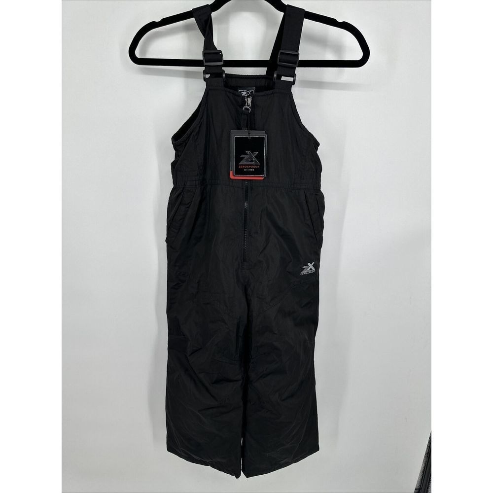 ZeroXposur Boys/Girls Black Snow Bib Overall‎ Snowsuit Skisuit  Size M - 5/6 NWT